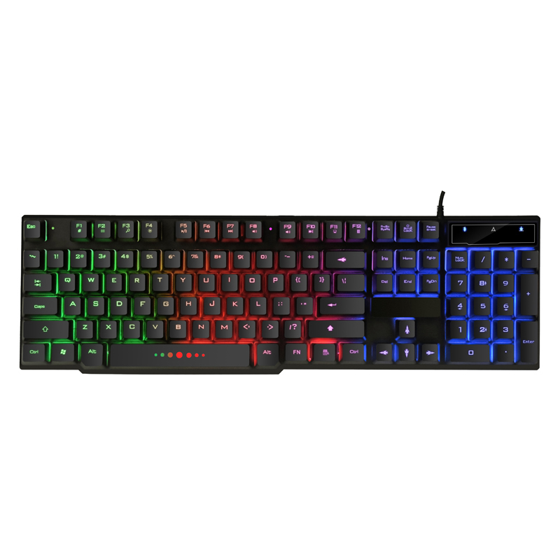 Полноразмерная мембранная игровая клавиатура с RGB-подсветкой и мультимедийными клавишами, игровая клавиатура с пользовательским логотипом