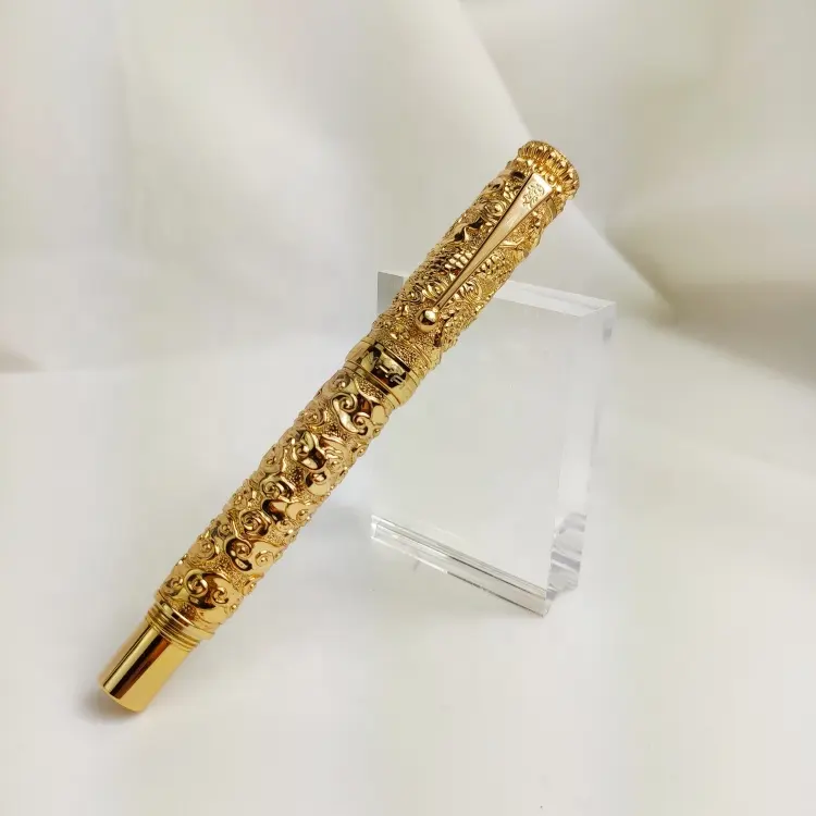 Pen VIP Gift Jinhao Vintage Metal Fountain Pen Luxury Design Dragon Roller Ball Pen