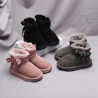 Girls' waterproof casual short boots new children's shoes thickened warm cotton shoes Children's snow boots factory wholesale