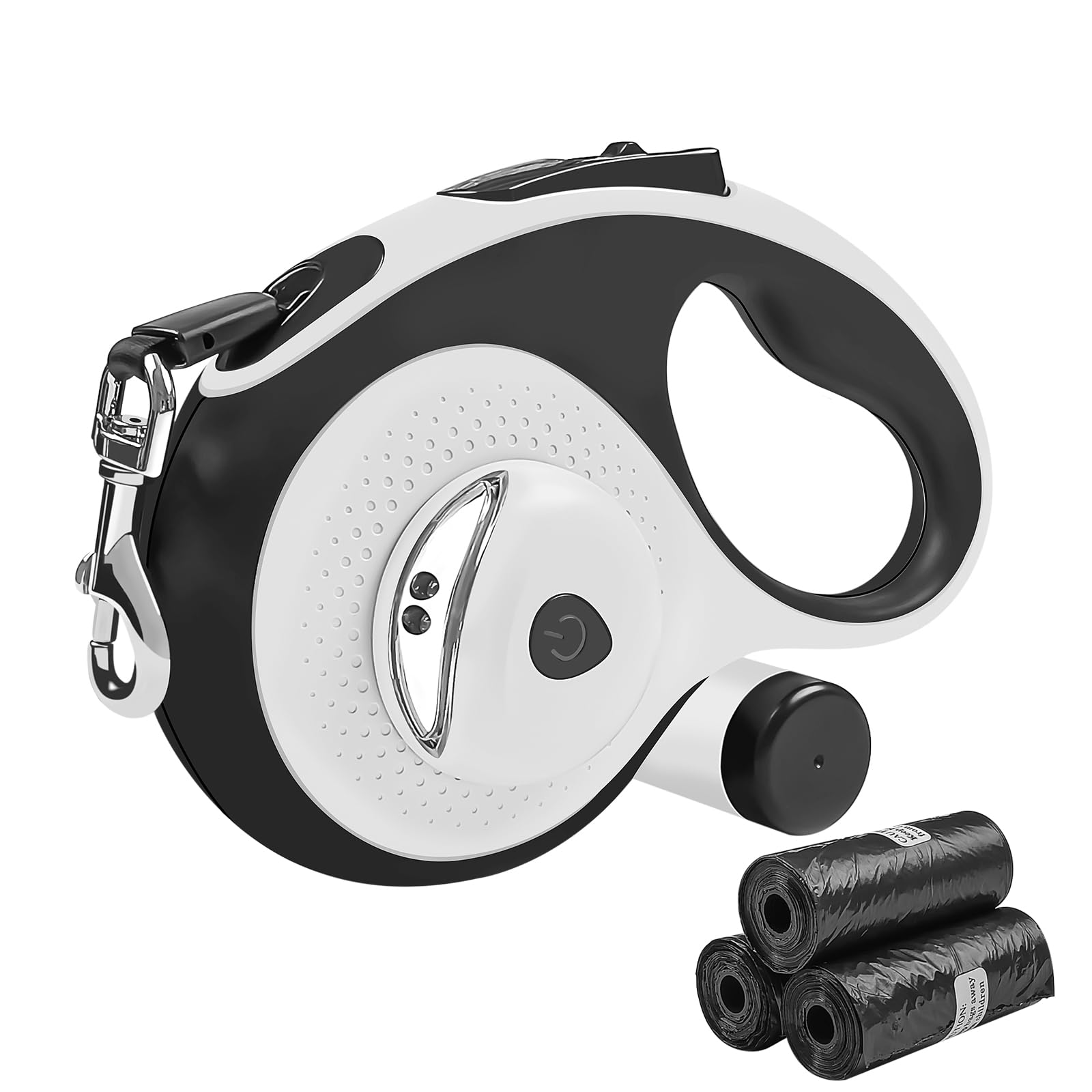 26ft Retractable Dog Leash with Waste Bag Dispenser and Flashlight Heavy Duty Nylon Dog Leash Dog accessories