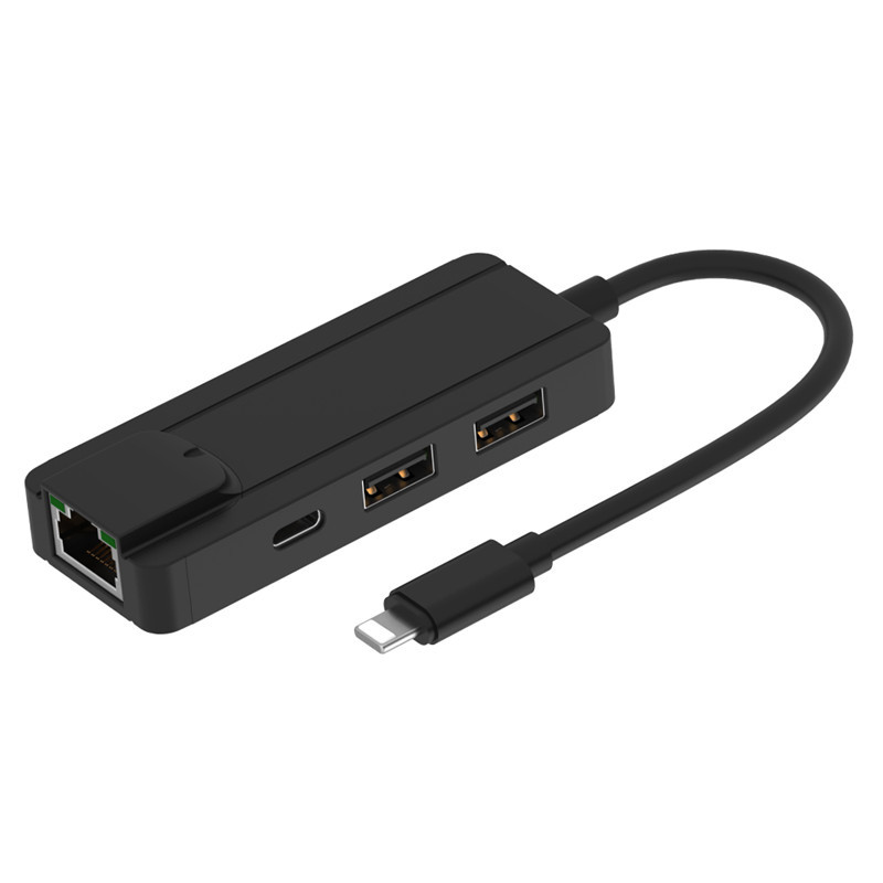 4 порты адаптер для iPhone к Ethernet RJ45 проводной сети и USB OTG адаптер iPad iPhone