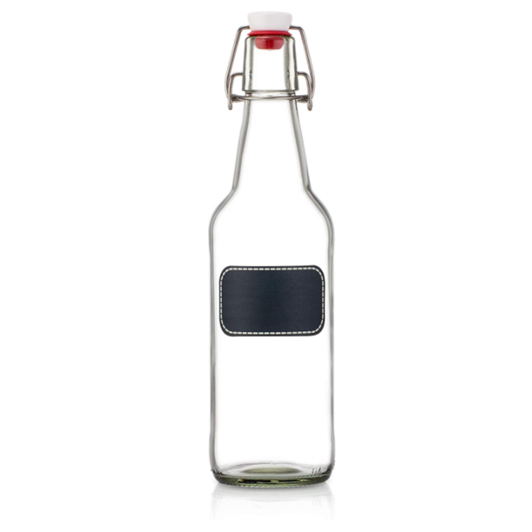 16oz с защитой от проливания с вертящимся верхом, стеклянные бутылки с откидной верхней для Kombucha, кефир, пива