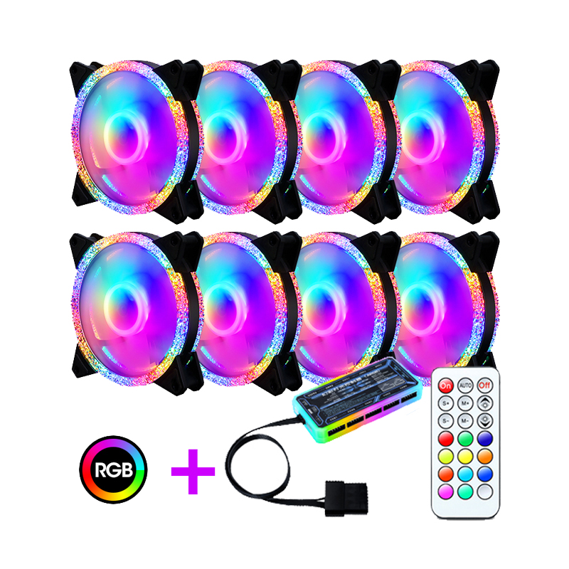 Цветной диодной подсветкой синхро ПК 120 мм RGB Вентилятор Комплект с контроллером для чехол
