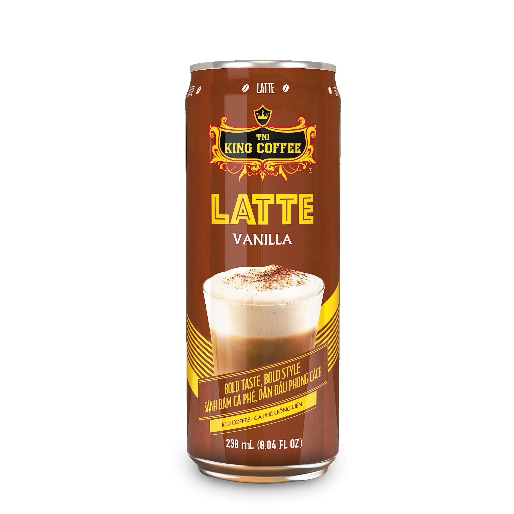 KING COFFEE-высококачественная банка с вкусным вкусом, ванилью и латте, 238 мл, подходит для новых и легких поильников
