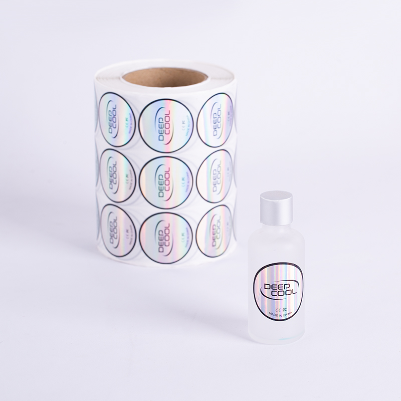 Custom transparent silver vinyl cosmetic bottle jar label sticker clear gold foil logo print holographic cosmetic labels