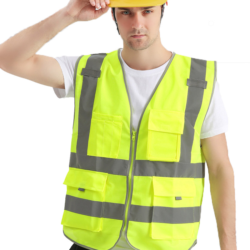 Дорожного движения строительство промышленная куртка полоска сетки ткань Hivis безопасности с высокой отражающей способностью, спецодежды с повышенным сопротивлением жилет
