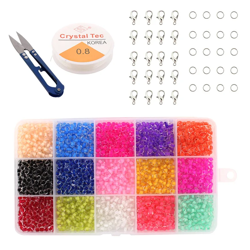 Glass Seed Beads Forjewelry Making Small Pony Beads Kit With Box For Jewelry Making Glass Pony Beads 3/4mm In Stock