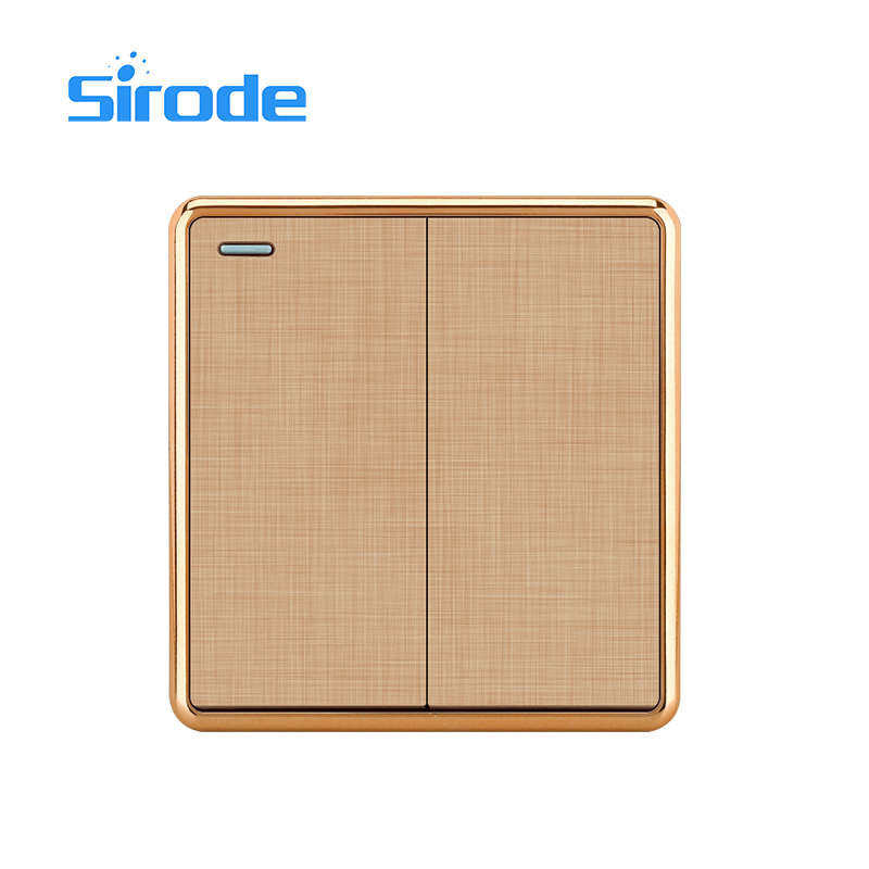 Sirode gold T4-2A 3x3 7x7 size Light Control 10A 250V 3 Gang Wall Switch for Saudi Arabia market with SASO