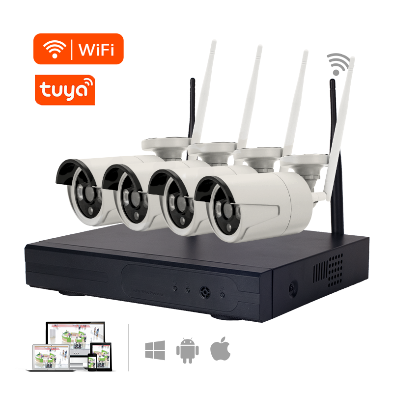 Система наружного и внутреннего видеонаблюдения Tuya 1080P, 4-8 каналов, Wi-Fi
