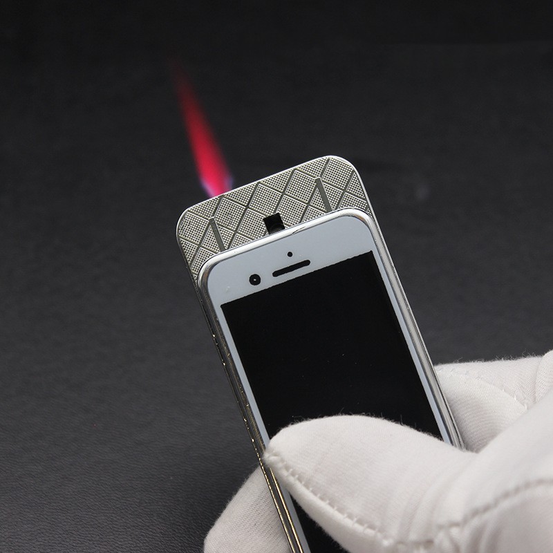 Windproof Lighter Phone Model Cigarette Lighters Metal Fire Single Torch Butane Gas Jet Cigar Lighters Smoking Accessories
