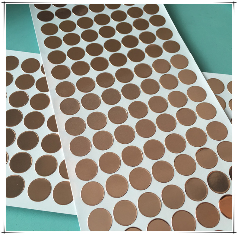 Die cutting red copper foil pad round conductive shielding material lamination adhesive metal stickers custom 0.05/0.08mm