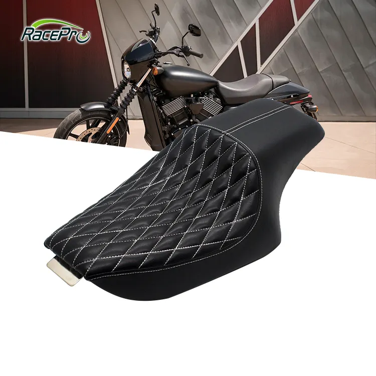 Two Up Diamond Stitched Motorcycle Driver Passenger Seats For Harley Sportster 883 1200 04'-UP