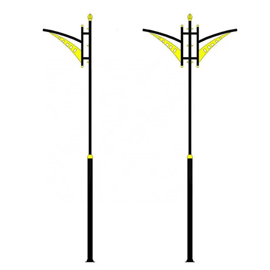 Factory price 6m frp mid hinge break lighting pole