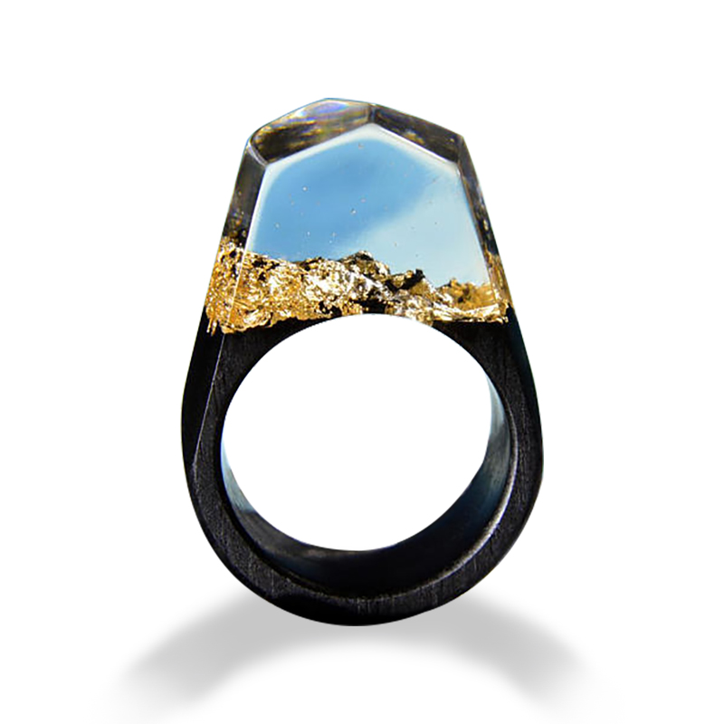 High quality beautiful natural resin wooden ring fashion jewelry ring wholesale