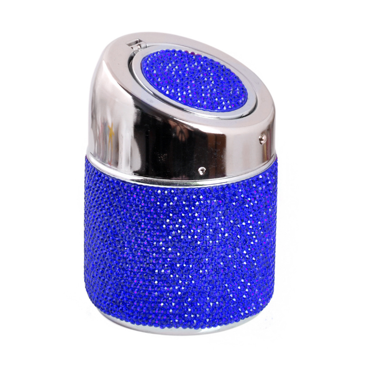 Custom Luxury Crystal Rhinestones Cup Holder Metal Bling Ashtray For Car