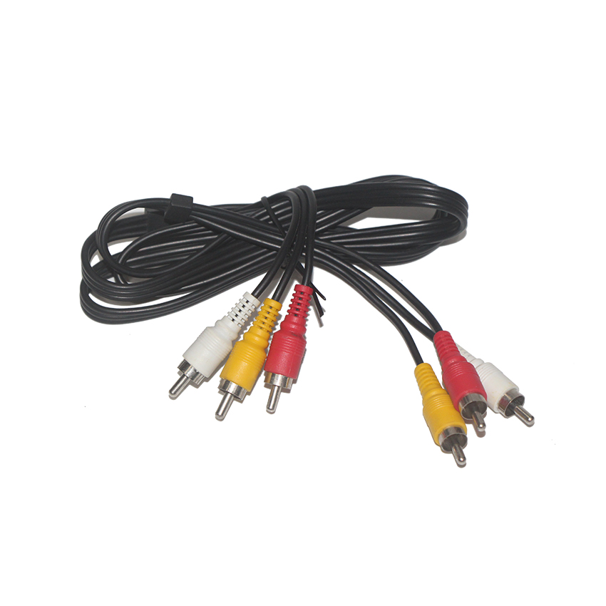3 RCA м/м стерео аудио av-кабель 24 К позолоченный 3 RCA Мужской премиум качество звука разъем композитный шнур для ТВ DVD VCD