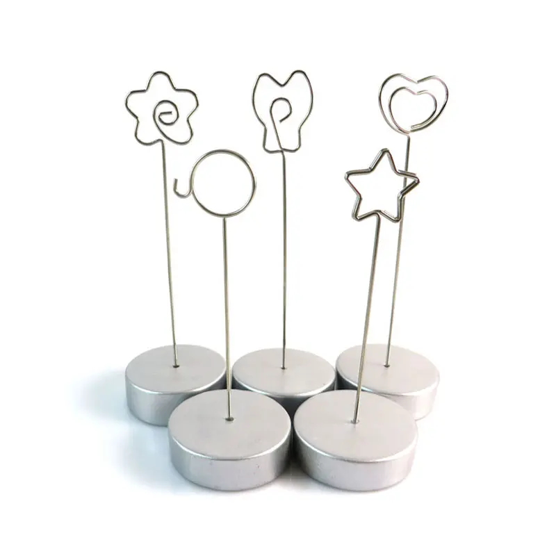 Flower or star and custom shaped metal Material paper clip photo holder
