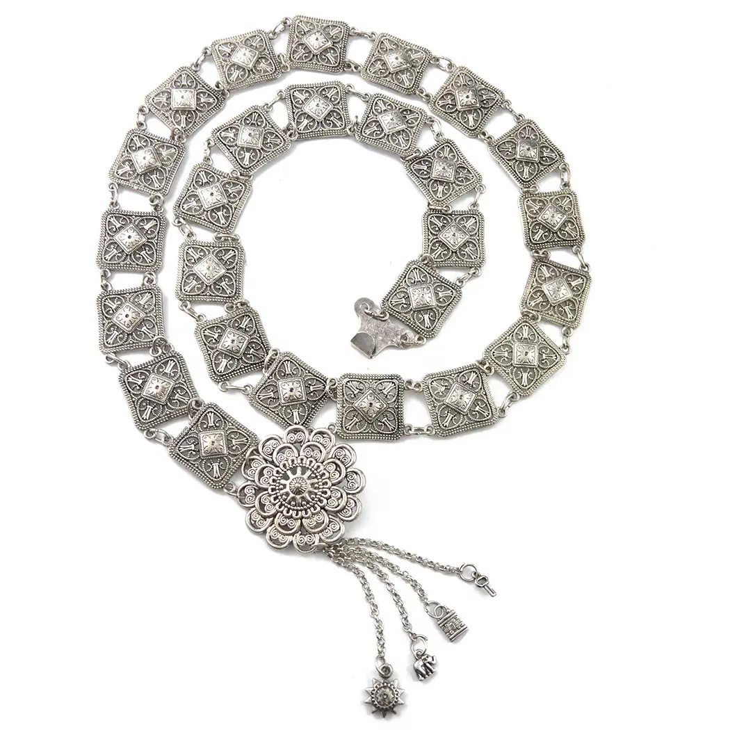 2021 New Vintage Style Turkish Gypsy Plated Alloy Belly Body Women Jewelry Waist Chain Belt