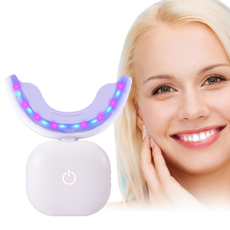 Wireless Rechargeable Tooth Whitening Lamp, 32LEDs Light, Mini Blue и Red, Teeth Whitening Lamp, custom Logo