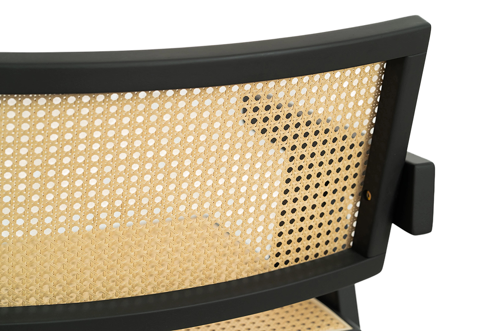 Classic Style Solid Wood Rubber Rattan Armchair Dining Room Furniture Dining Chairs Hotel Lounge Chair