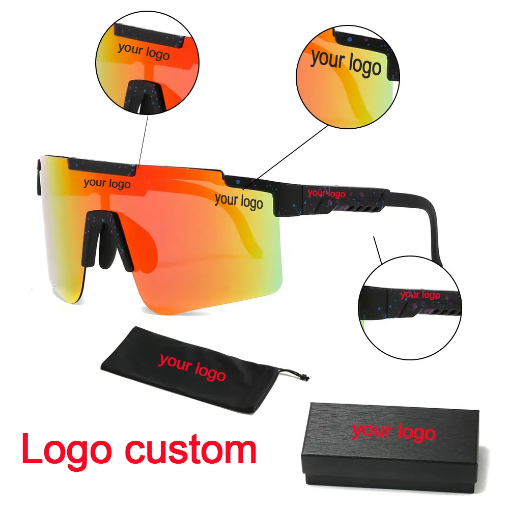 Custom Logo Sunglasses Sports Sunglasses Custom Pits Vipers Low MOQ  Baseball Sunglasses for Men