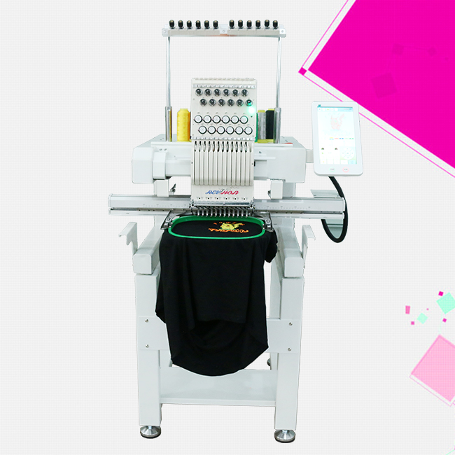 Hot Sale QHM Factory Production Single Head Embroidery Machine with 12/15 Needles