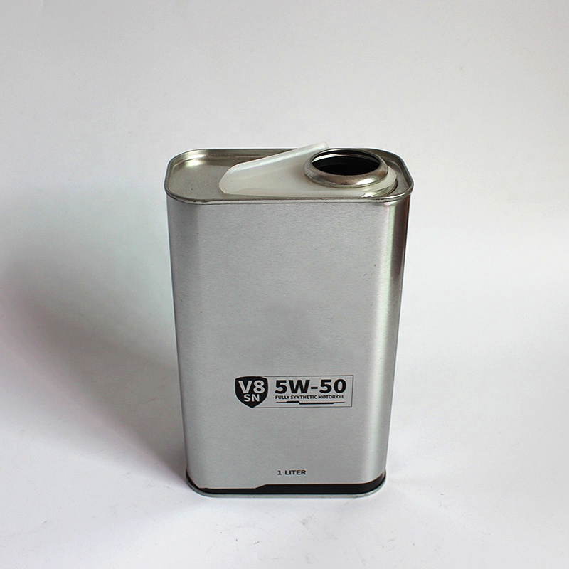 Factory Price 1 Litre ATF Tin Motor Oil Cans with Japan Style Metal Squeeze Cap with Plastic Spout