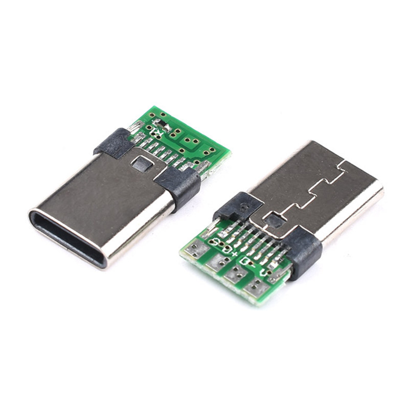 USB 3.1 Type C Connector 14 Pin Male Socket Receptacle Through Holes PCB 180 Vertical Shield