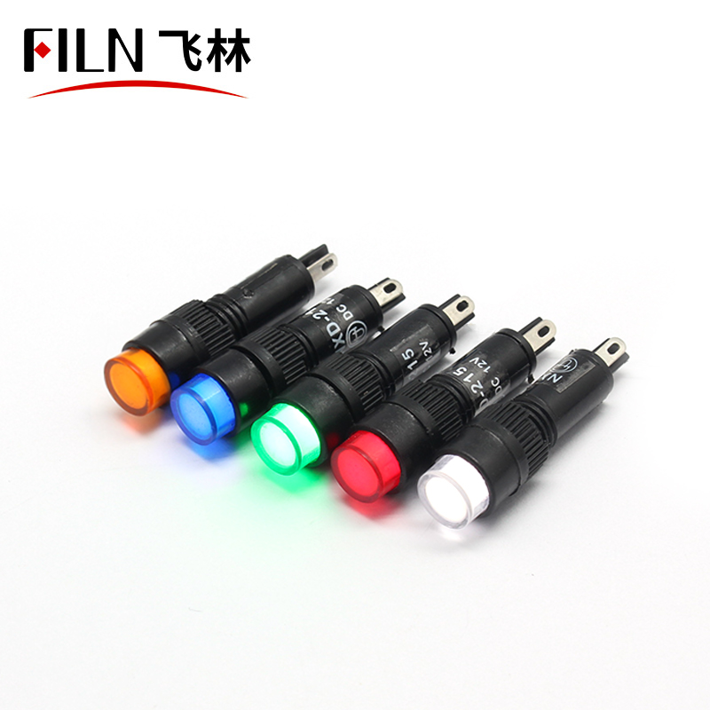 FILN 8mm mini size PA66 plastic signal lamp red yellow 3V 6V 12V 220V AD16-22 equipment indicator light with pins