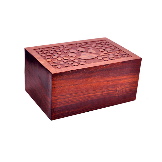 Custom wholesale antique exquisite solid wood dog wood pet urn