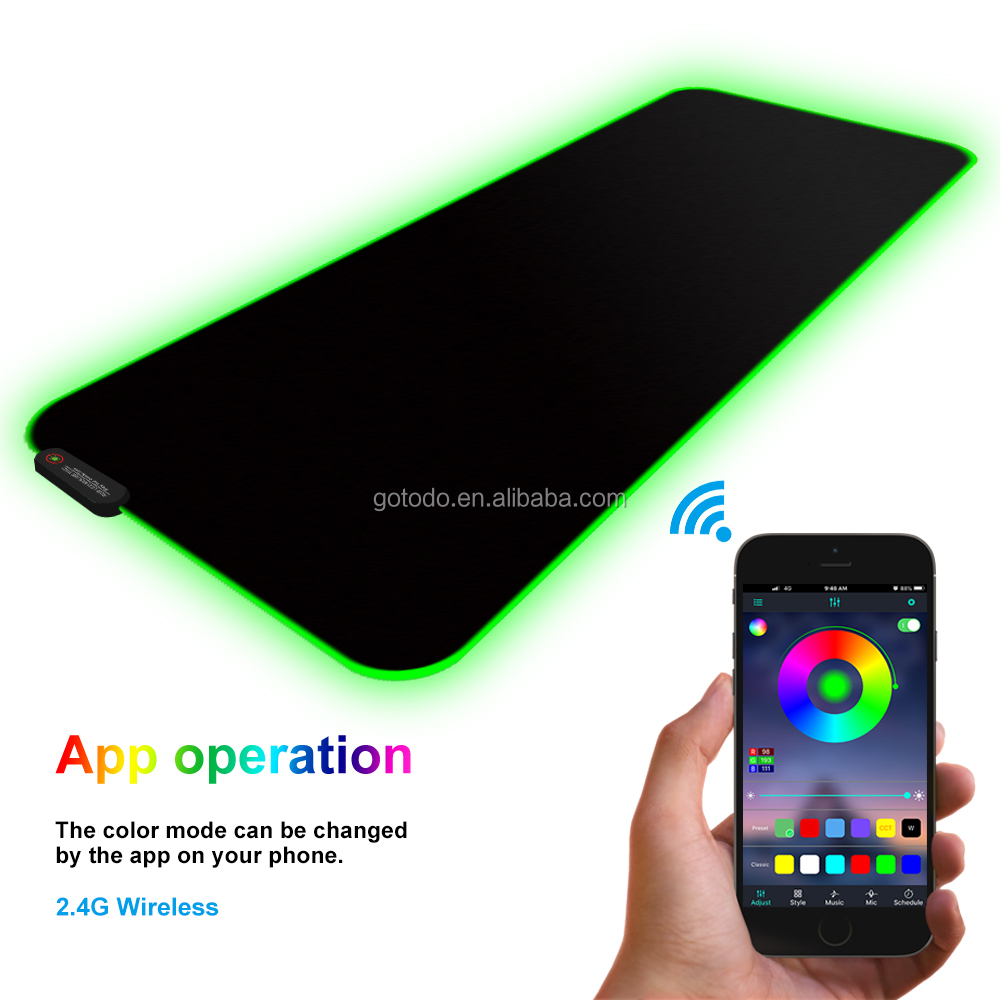 Фабричный большой черный светодиодный коврик для мыши с Wi-Fi, игровой RGB коврик для мыши, большой игровой коврик для мыши с подсветкой