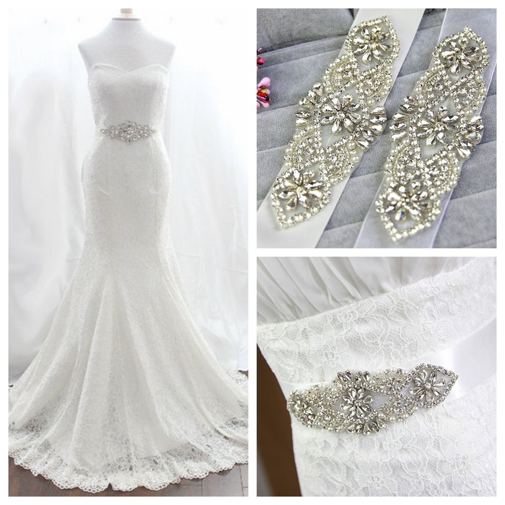 Hot Fix Rhinestone Applique Iron/Sew on Patch for Bridal Wedding Dress Clothes Sash Crystal Belt Sewing Shoes Hair Silver DIY