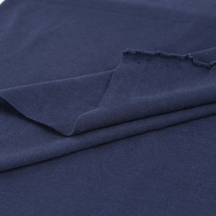 Shaoxing keqiao supplier interlock style plain dyed stretch weft rayon knit fabric