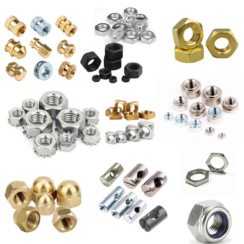Custom m6 m8 Stainless Steel Cage Welding Flange Wing Brass Square Knurled Titanium Insert Lock Riveted Hex Nuts
