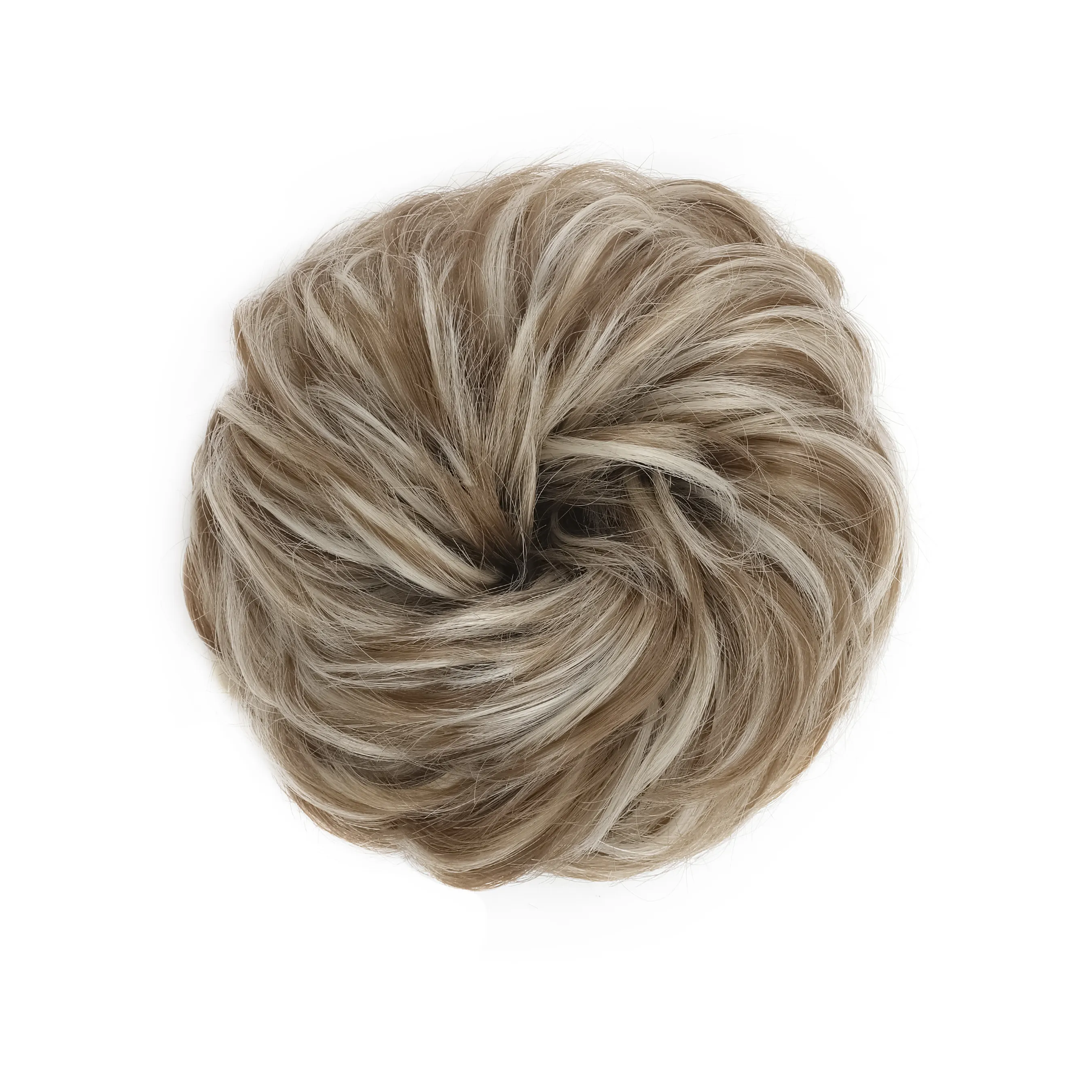 45g thick Tousled hair messy bun elastic band synthetic chignon Donut hair extension ponytail hairpiece