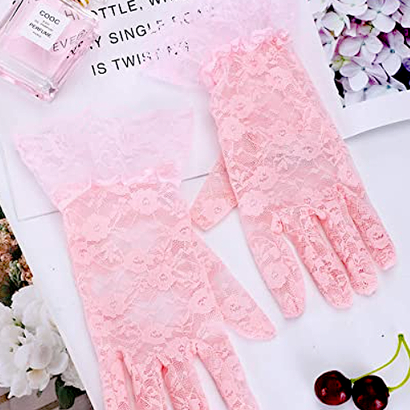 Elegant Short Gloves Courtesy Summer Gloves for Wedding Dinner Parties Ladies Lace Gloves