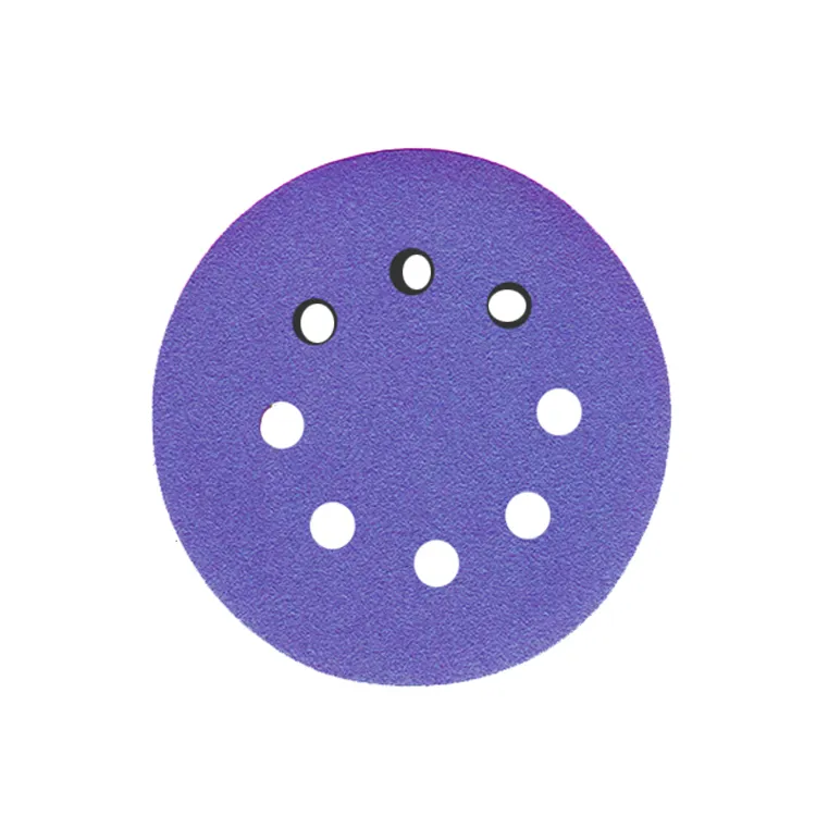 Datong 5 Inch 8 Holes 100 Grit Hook and Loop Purple Round Sanding Disc for Metal Automotive Wood Ceramic Sanding Disc