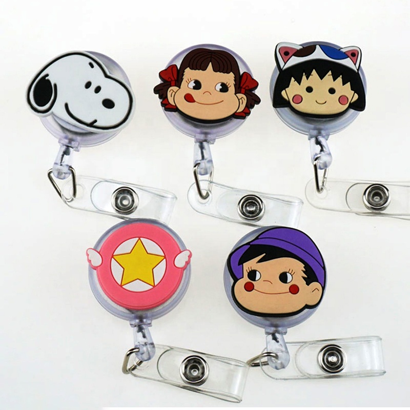 Custom Cartoon Nurse Kids School Reel Retractable ID Badge Holder