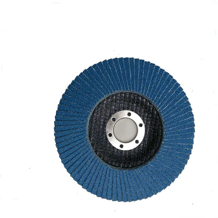 korea deerfos 100*6mm Abrasive Flap Disc zinc oxide flexible disc blue flap disc abrasive flap wheel