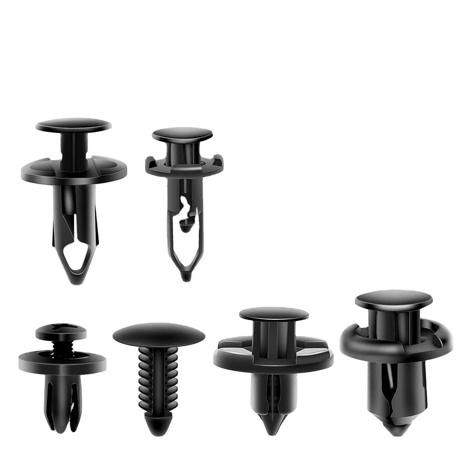 Topdrive Universal Plastic Fender Clips,200 Pcs Push Bumper Fastener Rivet Clips with 6 Size Auto Body Retainer Clips Bumpers,Car Fender
