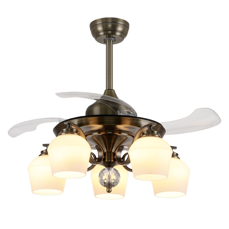 Customized wholesale hotel and residential decoration LED chandelier with fan
