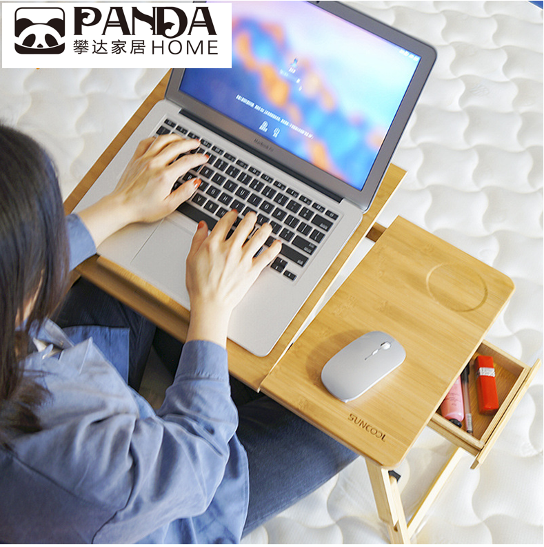 Hot selling products foldable wooden adjustable laptop table for bed
