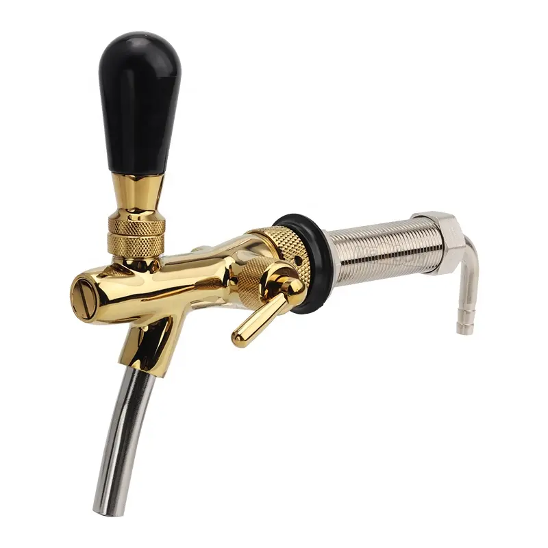 Brewing Chrome Beer Dispenser Electronic Adjustable Draft Beer Tap Faucet with G5/8 Thread Flow Control Switch