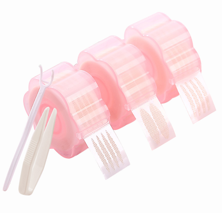 Glue-free double eyelid paste when water is sticky eyelid paste lace plum pattern reel mesh