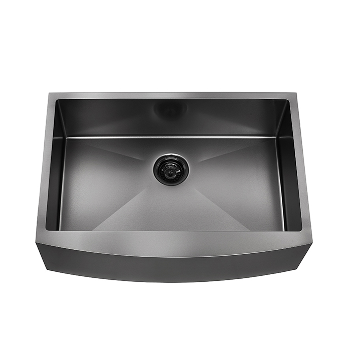 CUPC Certified Farmhouse Single Bowl Luxury Gunmetal Black Handmade Kitchen Sink with Nano Coating