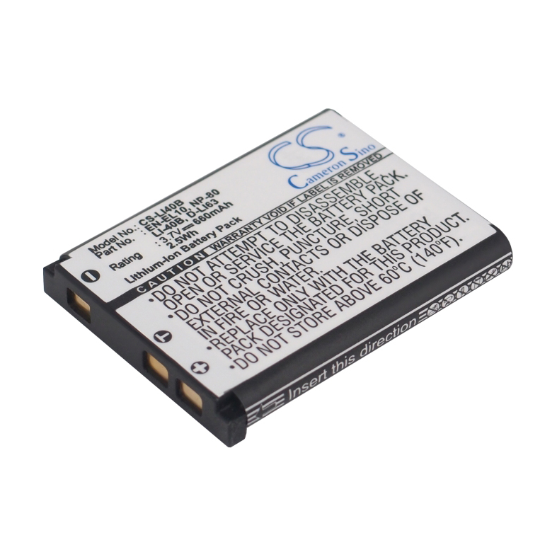 Батареи для камеры Aikitec Powerkit BL-40B-500 литий-ионный аккумулятор беспроводной мини небольшой Замена аккумуляторной батареи для камеры Accu акумуляторная батарея