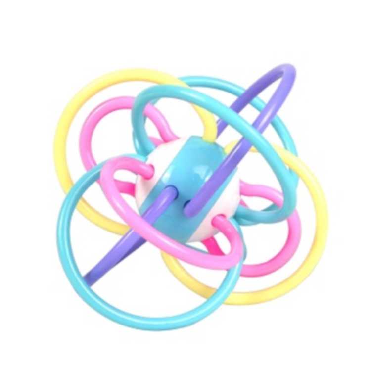 Wholesale Food Grade Chew Flexible Smooth Silicone Teether Ball Tubes Manhattan ball