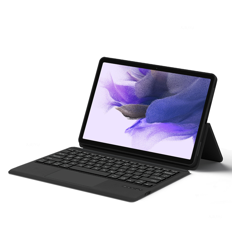 12,4 дюймов беспроводная клавиатура Pu кожаный чехол для Samsung Galaxy Tab S7 FE S7 плюс S8 плюс планшетный чехол для клавиатуры