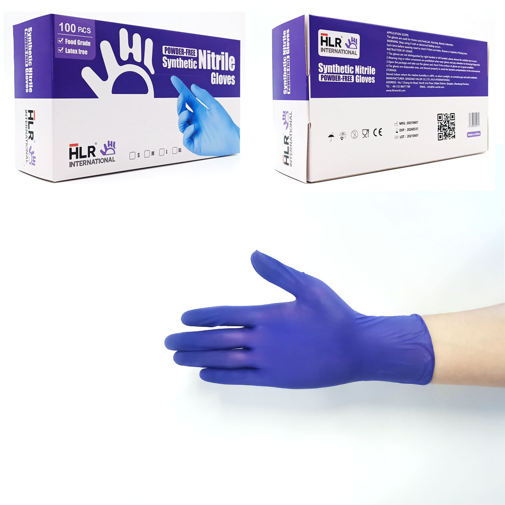 HLR Nitril Handschuh Free Powder Nitrile Golves Non- sterile Guantes Nitrilo Negro Desechhables Microflex Non-medical Glove