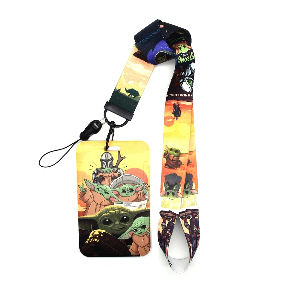 The Mandalorian Grogu Keychains Baby Yoda Lanyard for Keys chains Card Mobile Phone Neck Straps Badge Holder Hang Rope